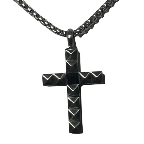 Kingka Men's Cross Necklace Pyramid Stainless steel NEW - Picture 2 of 5
